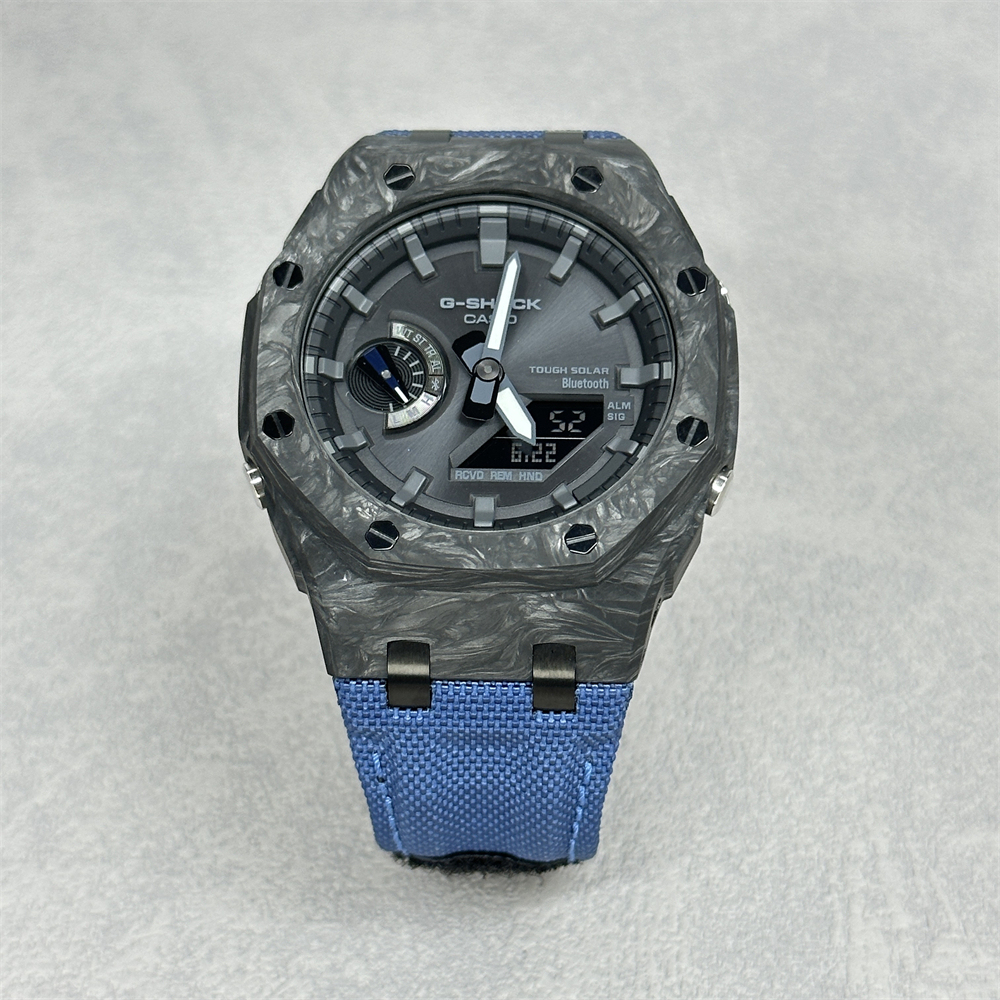 GA2100/2110/B2100 CasiOak Carbon Fiber Bezel Canvas Velcro Strap Conversion Kit