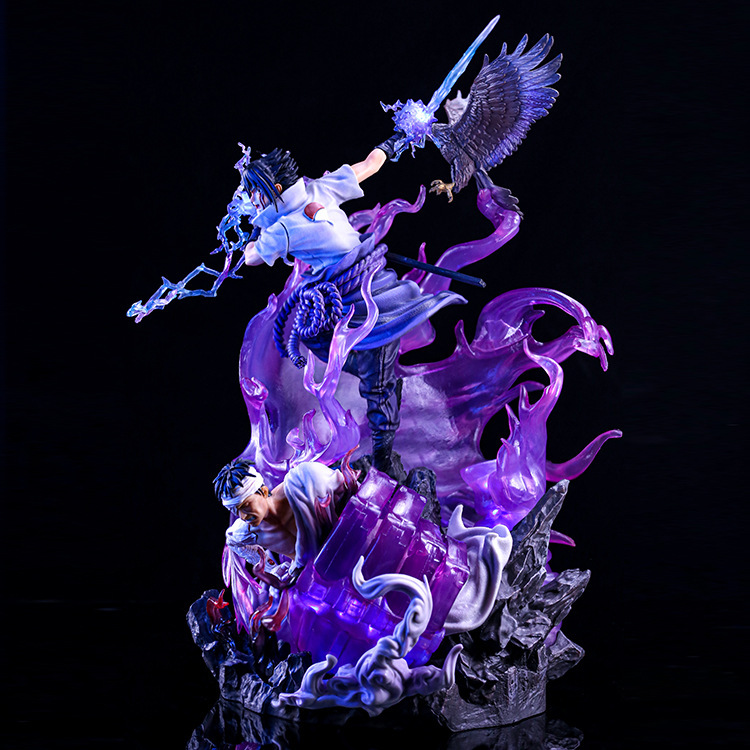 Naruto Double Head Sculpture Luminous Burning Wind Sasuke