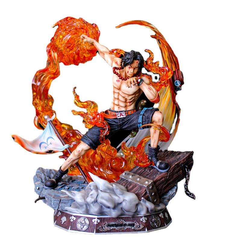 One Piece  Yan Emperor Ace Garage Kit Oornament Fire Punch Ace Garage Kit