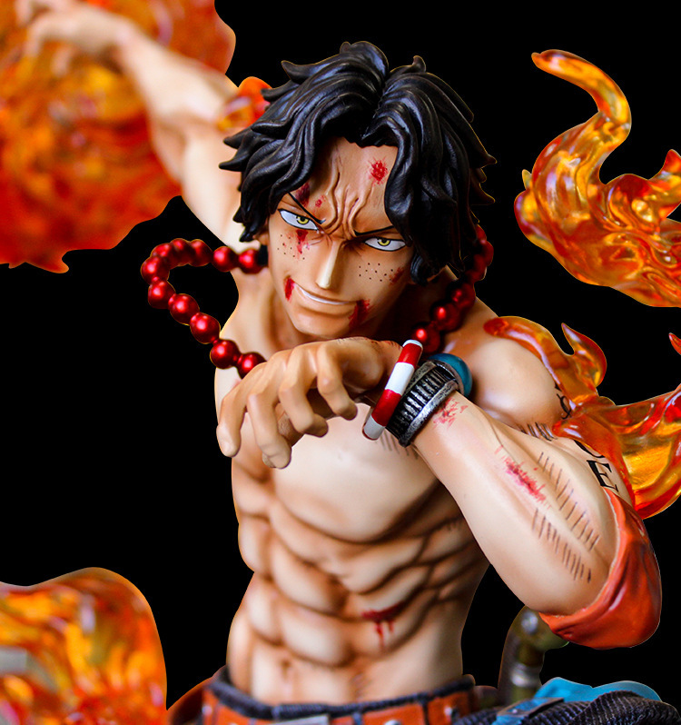 One Piece  Yan Emperor Ace Garage Kit Oornament Fire Punch Ace Garage Kit