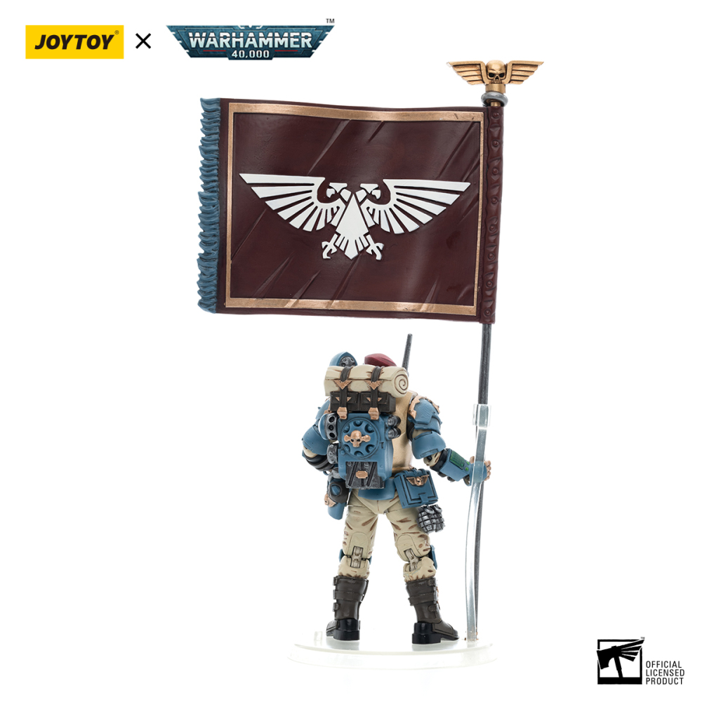 【New in June 2023】JOYTOY Warhammer 40K Astra Militarum Tempestus Scions Command Squad 55th Kappic Eagles Banner Bearer