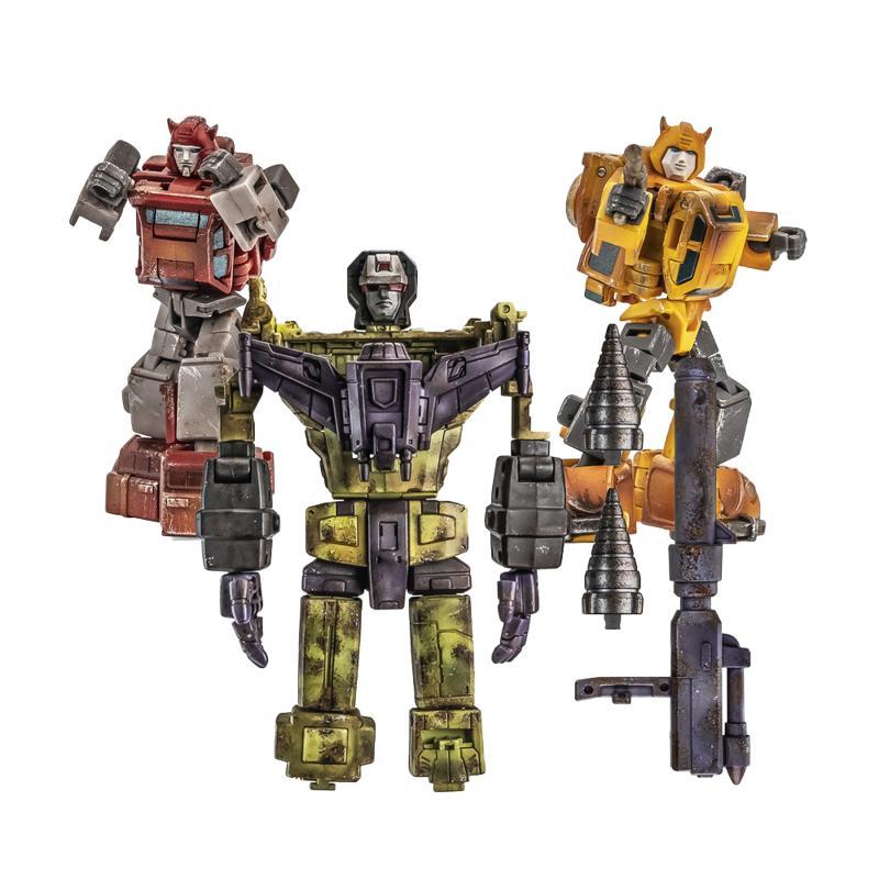 [Pre-sale]Newage H34Z Hephaestus Devastator + H25Z Herbie Bumblebee + H26Z Vanishing Point Cliffjumper Damaged Ver Set