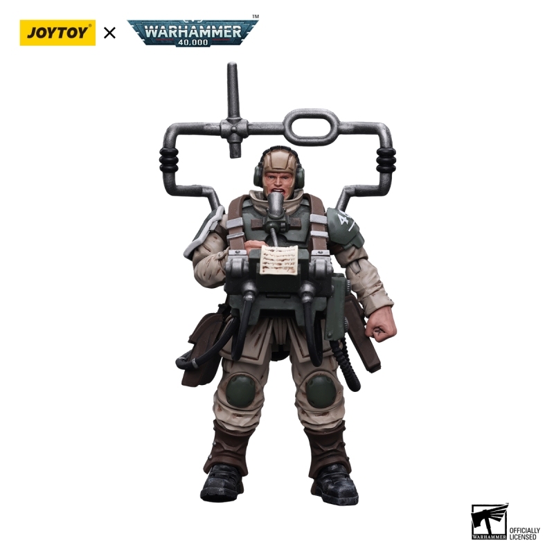 [New in November 2023] JOYTOY Warhammer 40K Astra Militarum Cadian Command Squad Veteran with Master Vox