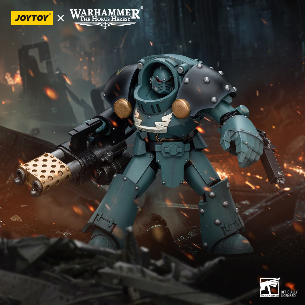 [Pre-sale] JOYTOY Warhammer The Horus Heresy Sons Of Horus Tartaros Terminator Squad Terminator With Heavy Flamer And Chainfist