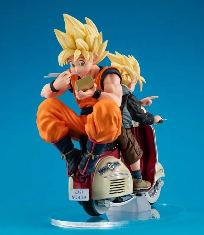 [Pre-sale] Bandai MegaHouse Dragon Ball Z Desktop Real McCoy EX Super Saiyan Goku and Super Saiyan Gohan on Motorbike