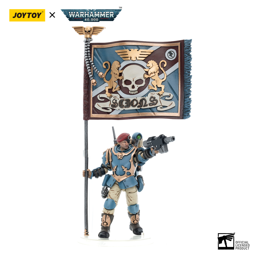 [Pre-sale] JOYTOY Warhammer 40K Astra Militarum Tempestus Scions Command Squad 55th Kappic Eagles Banner Bearer US Warehouse