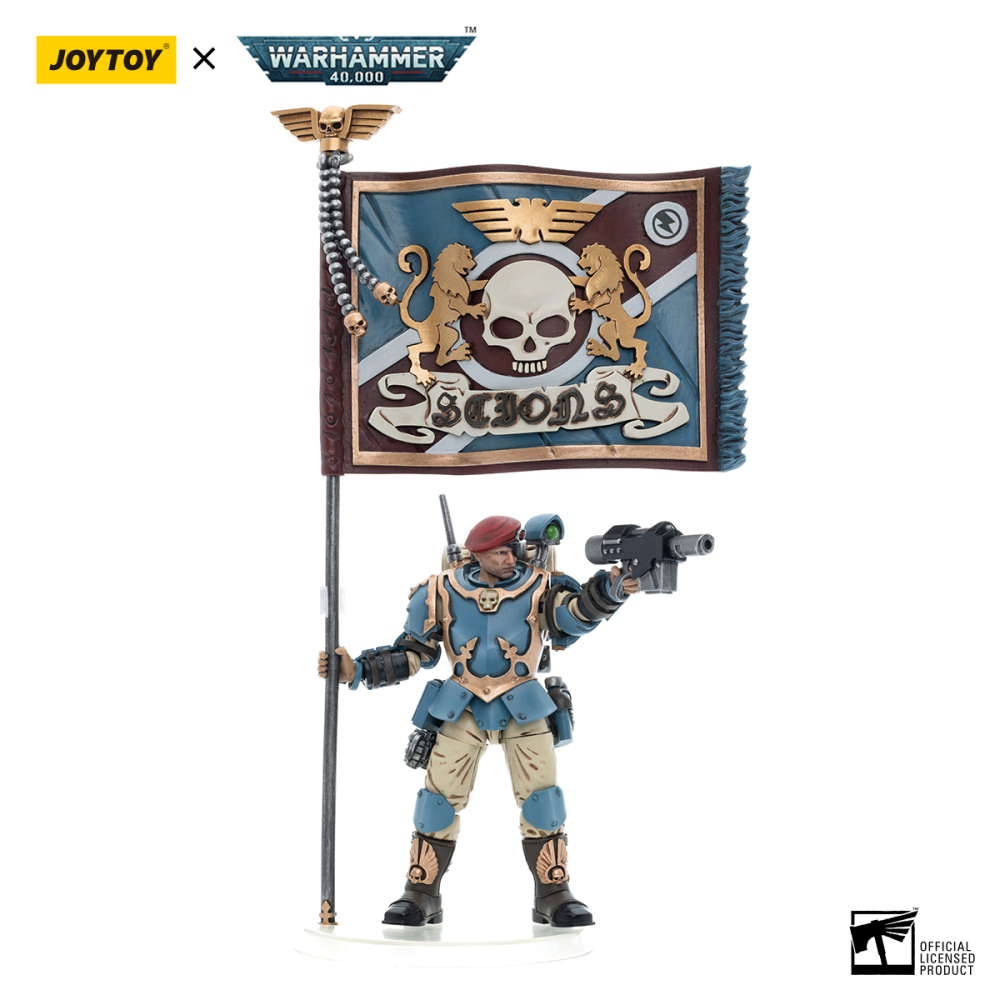 [Pre-sale] JOYTOY Warhammer 40K Astra Militarum Tempestus Scions Command Squad 55th Kappic Eagles Banner Bearer US Warehouse