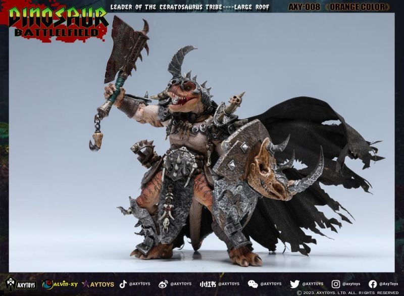 [In stock] Axytoys Dinosaur Battlefield Ceratosaurus Tribe Large Roof Deluxe Edition (Orange Ver.) Figure