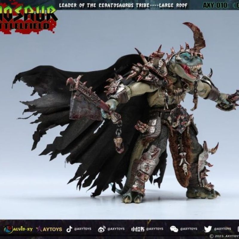 [In stock] Axytoys Dinosaur Battlefield Ceratosaurus Tribe Large Roof Limited Edition (Green Ver.) Figure