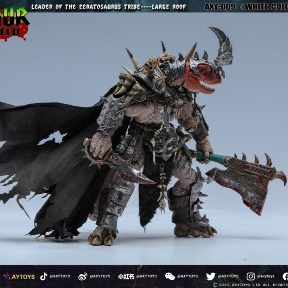 [In stock] Axytoys Dinosaur Battlefield Ceratosaurus Tribe Large Roof Deluxe Edition (White Ver.) Figure