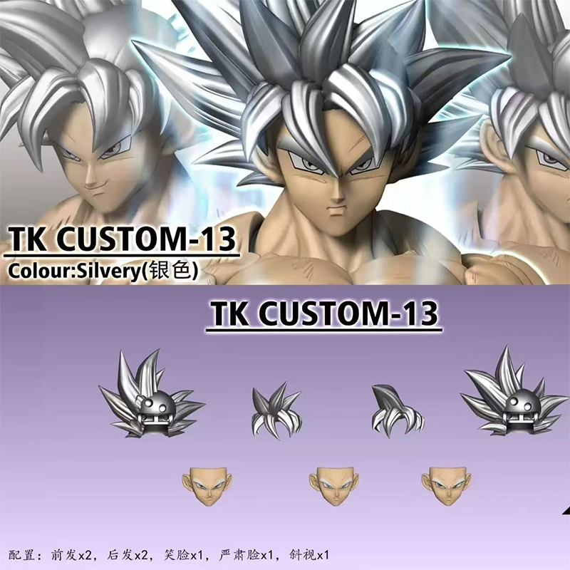 [Pre-sale] Black Hole Toys TK CUSTOM TK13 Dragon Ball S.H.Figuarts Ultra Instinct Son Goku 3.0 Heads Custom Headsculpt Set