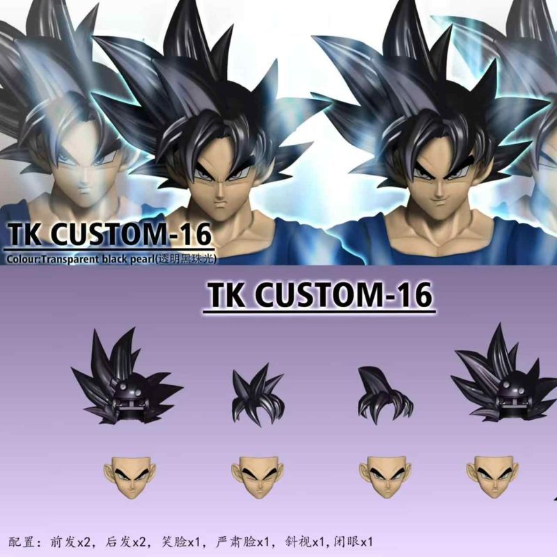 [Pre-sale] Black Hole Toys TK CUSTOM TK16 Dragon Ball S.H.Figuarts Ultra Instinct Son Goku 3.0 Heads Custom Headsculpt Set