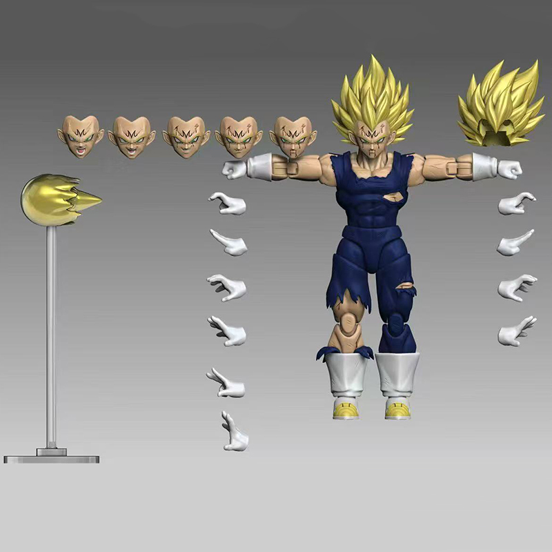 [Pre-sale]  Black Hole Toys Dragon Ball Majin Vegeta Super Saiyan Blue Shirt Battle-damaged version
