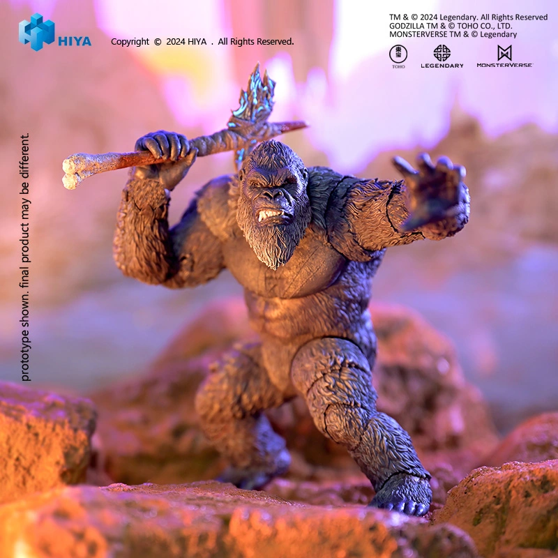 The HIYA Basic Class kong figurine is brandishing an axe, preparing to attack.