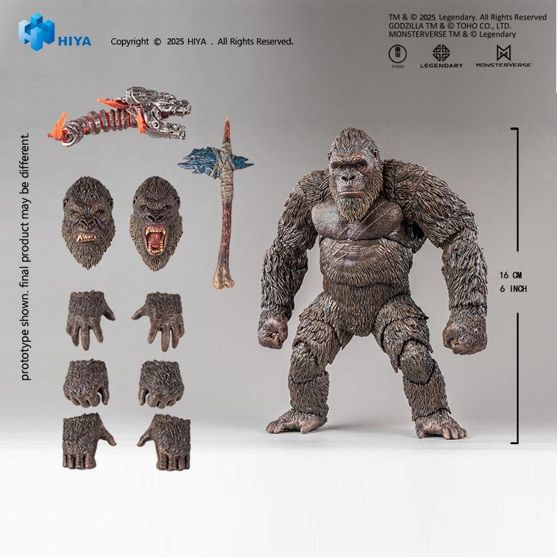 HIYA Exquisite Basic Series Godzilla vs Kong Kong 2.0 action figure Accessories List.