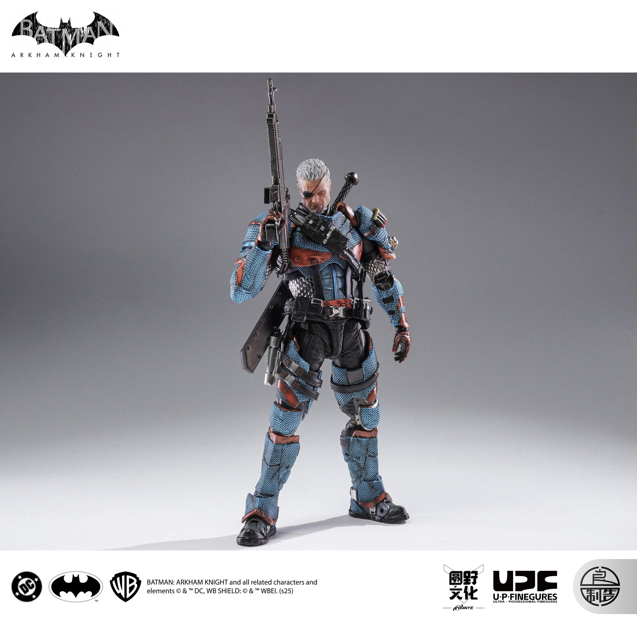 The overall appearance of the life-sized head sculpture of YuanYe Culture Toy &times; LPZZ Batman Arkham Knight Deathstroke.