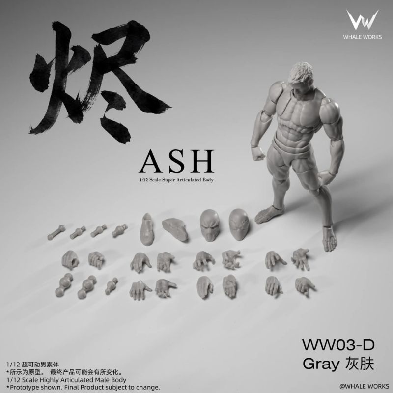  WHALE WORKS Super-Poseable Male Body-grey version