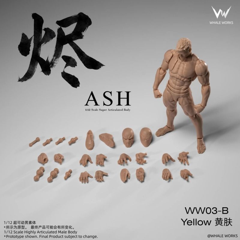  WHALE WORKS Super-Poseable Male Body-yellow version
