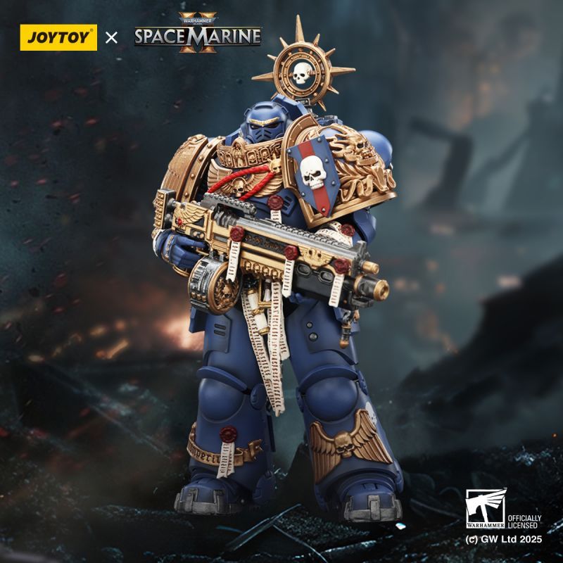 [In stock] JOYTOY Warhammer 40K Ultramarines Heavy Relic Primus Armor with Heavy Relic Bolt Rifle