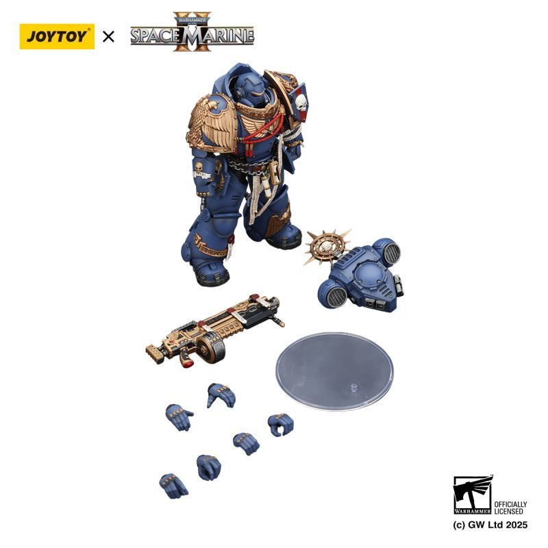 [In stock] JOYTOY Warhammer 40K Ultramarines Heavy Relic Primus Armor with Heavy Relic Bolt Rifle