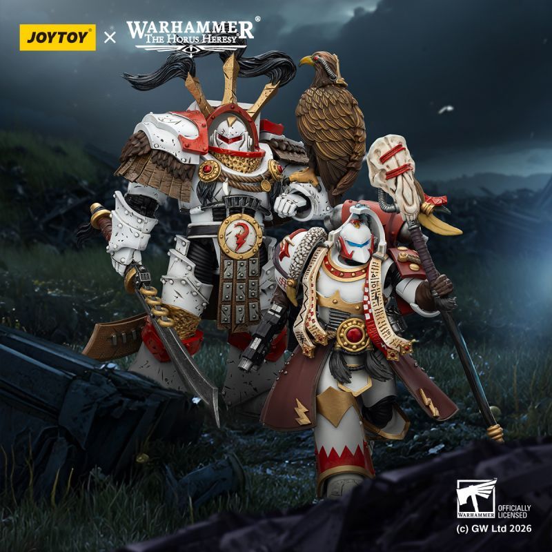 [Pre-sale] JOYTOY Warhammer 40K White Scars Legion Praetor in Cataphractii Terminator Armour with Cyber Hawk, Chogorian sword and combi-melta