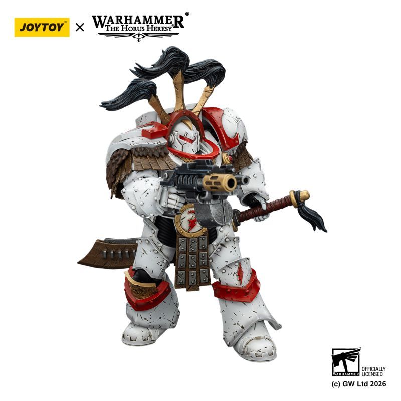 [Pre-sale] JOYTOY Warhammer 40K White Scars Legion Praetor in Cataphractii Terminator Armour with Cyber Hawk, Chogorian sword and combi-melta
