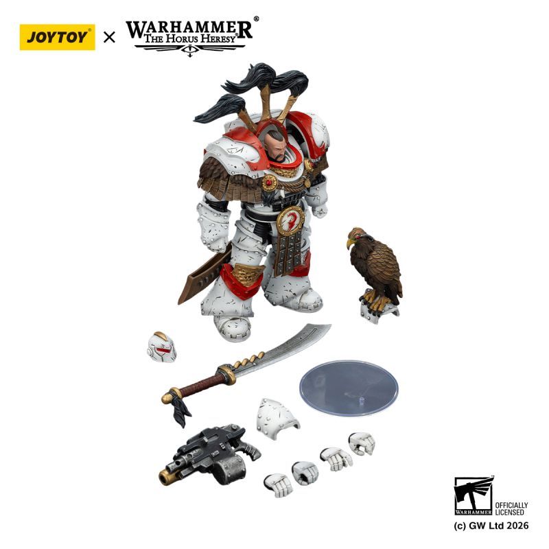 [Pre-sale] JOYTOY Warhammer 40K White Scars Legion Praetor in Cataphractii Terminator Armour with Cyber Hawk, Chogorian sword and combi-melta