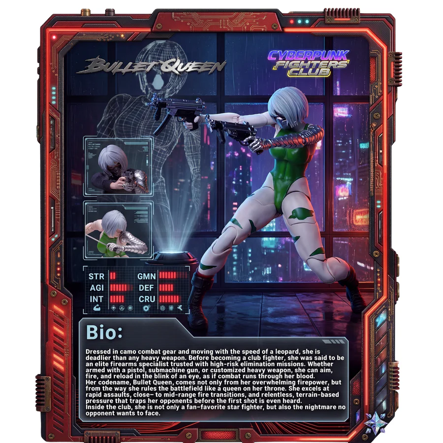 Character designs for XCOCANN STUDIO Cyber ​​Fighter Club Bullet Queen.