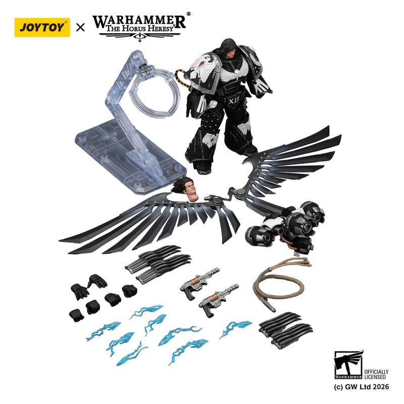 [Pre-sale] JOYTOY Warhammer The Horus Heresy Raven Guard Corvus Corax, Primarch of the XIX Legion with artificer-crafted lightning talons, archaeotech pistols, and whip