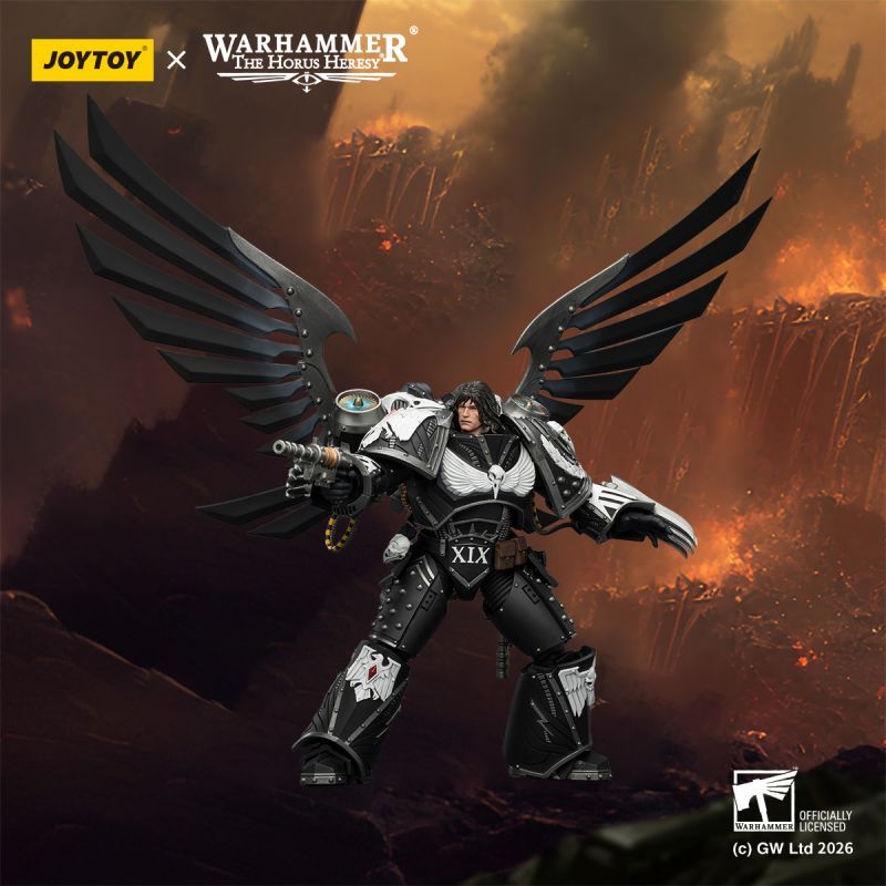 [Pre-sale] JOYTOY Warhammer The Horus Heresy Raven Guard Corvus Corax, Primarch of the XIX Legion with artificer-crafted lightning talons, archaeotech pistols, and whip