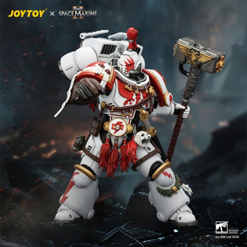 [Pre-sale] JOYTOY Warhammer 40K Game Edition White Scars Assault Intercessor Champion with Thunder Hammer and Bolt Pistol