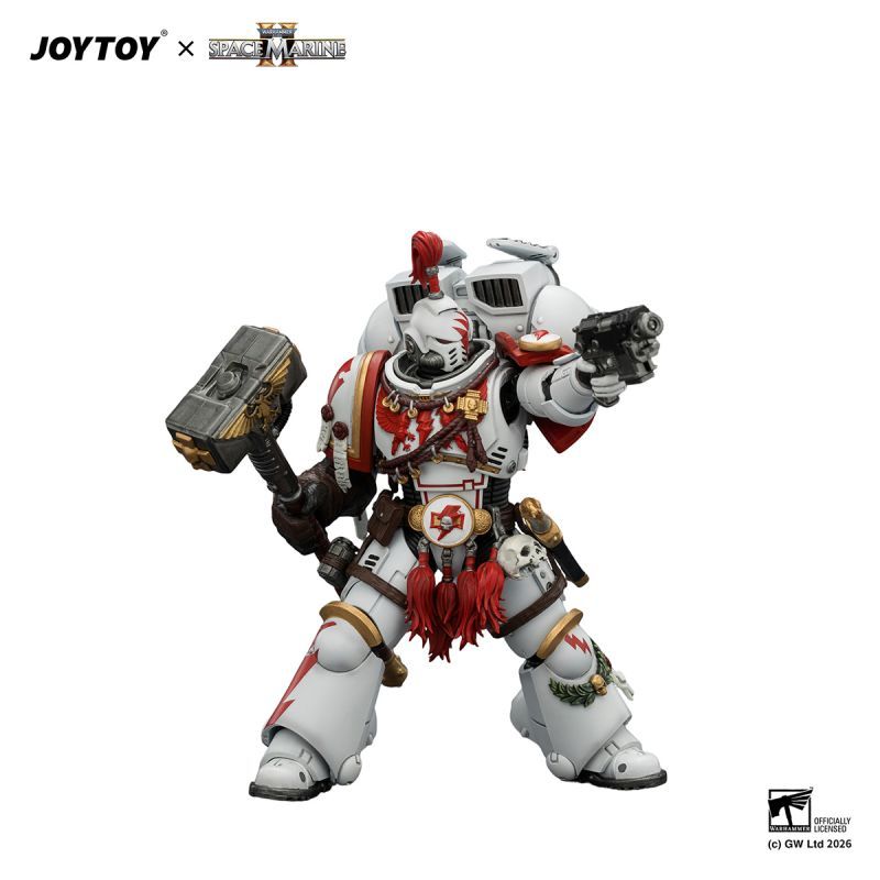 [Pre-sale] JOYTOY Warhammer 40K Game Edition White Scars Assault Intercessor Champion with Thunder Hammer and Bolt Pistol