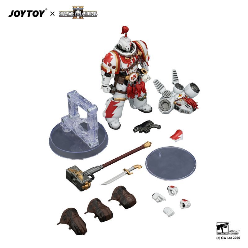[Pre-sale] JOYTOY Warhammer 40K Game Edition White Scars Assault Intercessor Champion with Thunder Hammer and Bolt Pistol