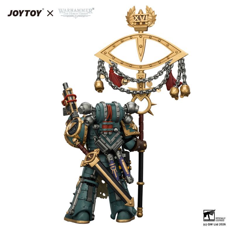 [Pre-sale] JOYTOY Warhammer The Horus Heresy Sons of Horus Maloghurst the Twisted, the Warmaster's Equerry with Legion Standard and Banestrike Bolter