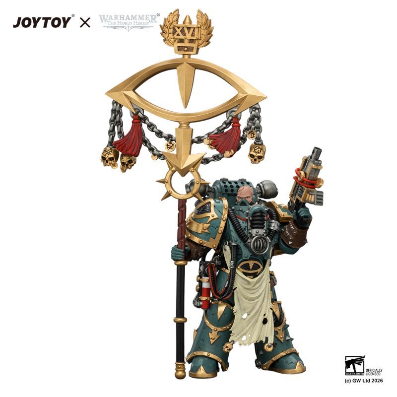 [Pre-sale] JOYTOY Warhammer The Horus Heresy Sons of Horus Maloghurst the Twisted, the Warmaster's Equerry with Legion Standard and Banestrike Bolter
