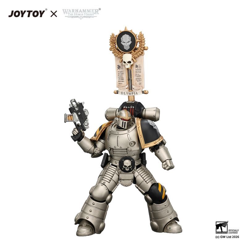 [Pre-sale] JOYTOY Warhammer The Horus Heresy Iron Warriors MkII Legionary1 with Vexilla, Bolter and Bolt Pistol