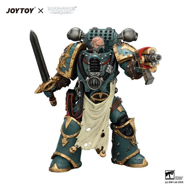 [Pre-sale] JOYTOY Warhammer The Horus Heresy Sons of Horus Maloghurst the Twisted, the Warmaster's Equerry with Legion Standard and Banestrike Bolter
