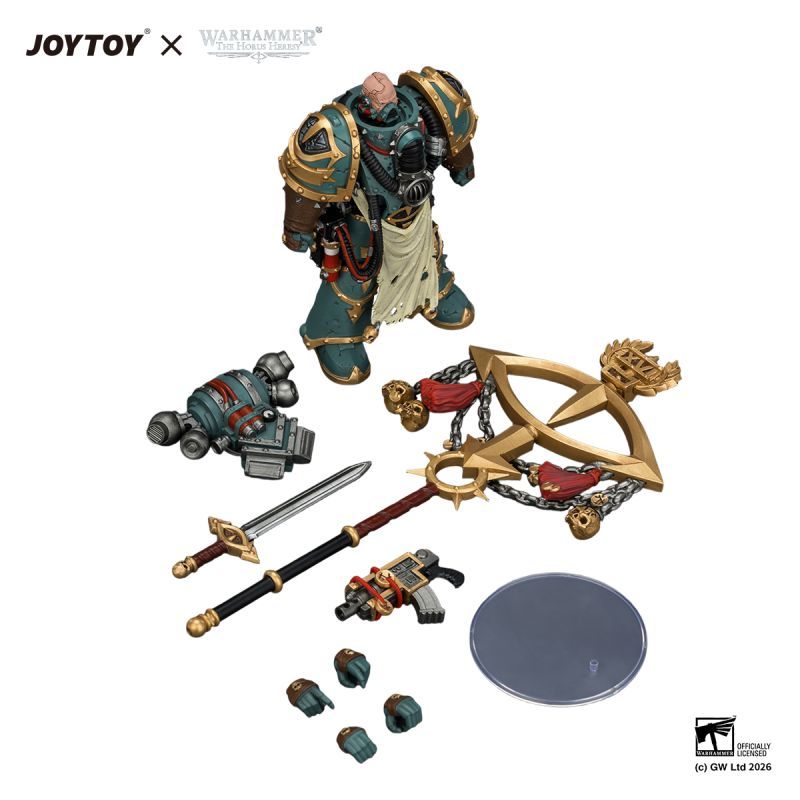 [Pre-sale] JOYTOY Warhammer The Horus Heresy Sons of Horus Maloghurst the Twisted, the Warmaster's Equerry with Legion Standard and Banestrike Bolter