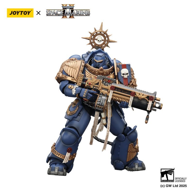 [In stock] JOYTOY Warhammer 40K Ultramarines Heavy Relic Primus Armor with Heavy Relic Bolt Rifle