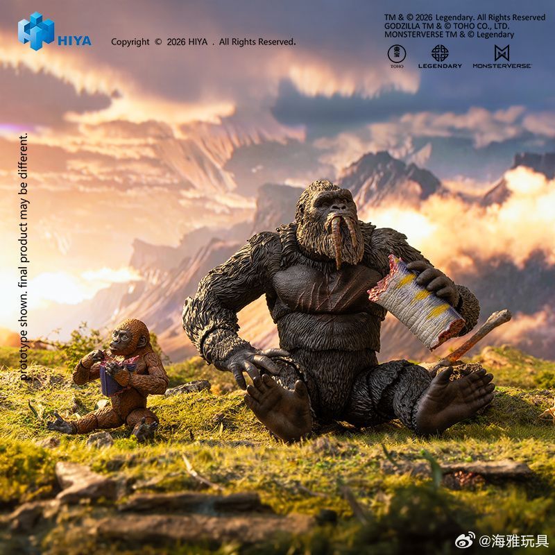 [In stock] WF 2026 Limited Edition Hiya Exquisite Basic Series Godzilla x Kong: The New Empire Kong & Suko Set Action Figure