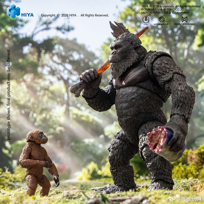 [In stock] WF 2026 Limited Edition Hiya Exquisite Basic Series Godzilla x Kong: The New Empire Kong & Suko Set Action Figure