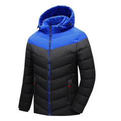 patchwork winter warm insulated mens puffer jackets cotton quilted coat