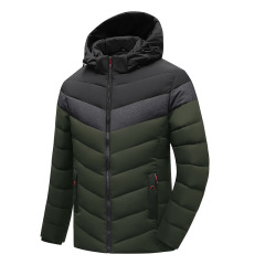 patchwork winter warm insulated mens puffer jackets cotton quilted coat