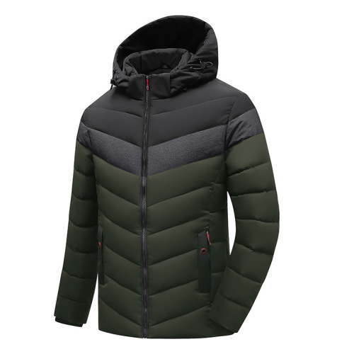 patchwork winter warm insulated mens puffer jackets cotton quilted coat