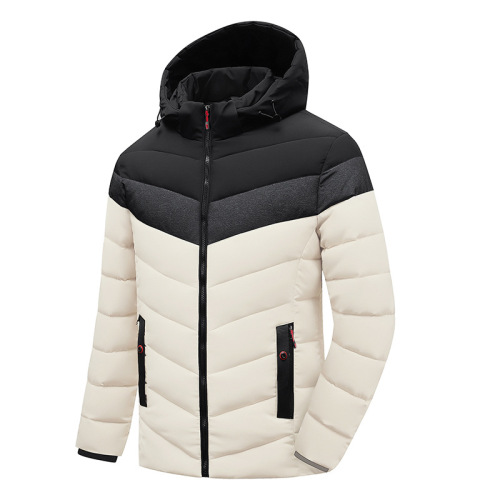patchwork winter warm insulated mens puffer jackets cotton quilted coat