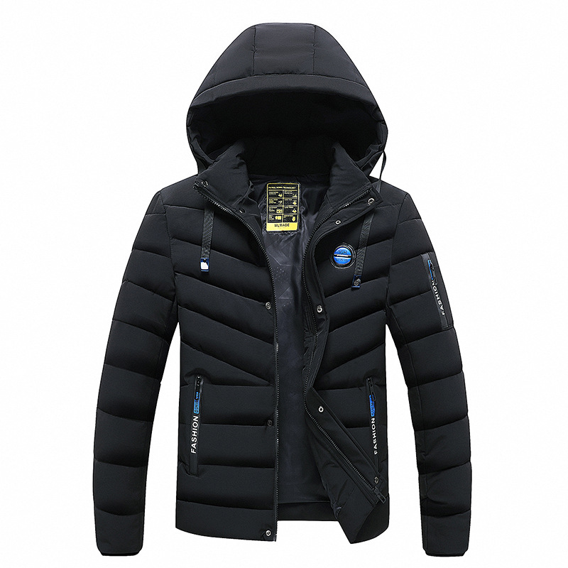 hooded mens winter puffer jacket cotton insulated winter coat