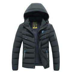 hooded mens winter puffer jacket cotton insulated winter coat