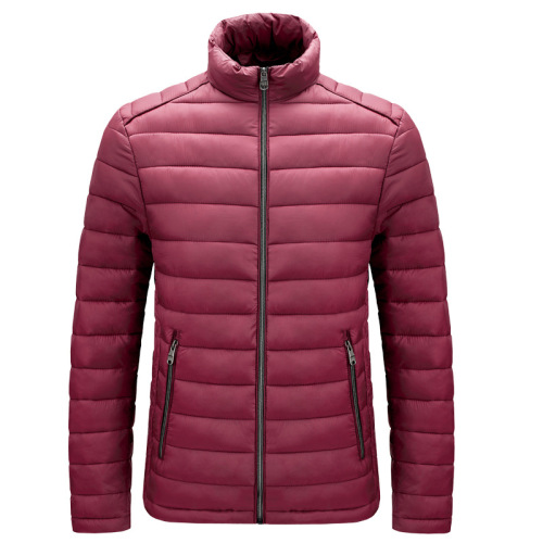 stand collar cotton quilted mens puffer jacket zipper up winter over coat