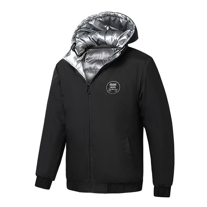 reversible men puffer jacket fashion full printed polish street mens bubble coat