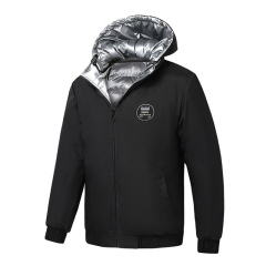 reversible men puffer jacket fashion full printed polish street mens bubble coat